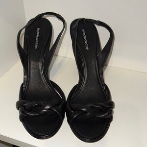 BCBG Maxazria Black Braided Heels
